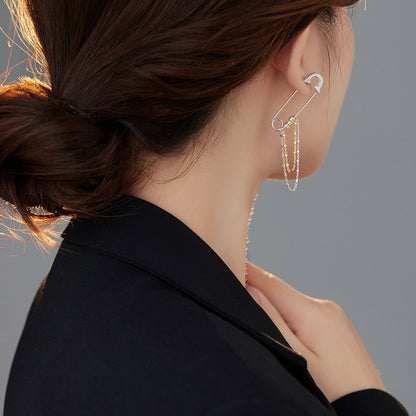 S925 Sterling Silver Tang Grass Pattern Pin Earrings - Eve's High Fashion LLC