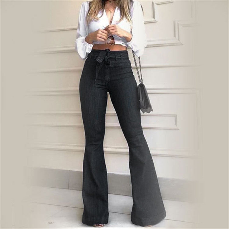 Micro Elastic Lace-Up Jeans - Eve's High Fashion LLC