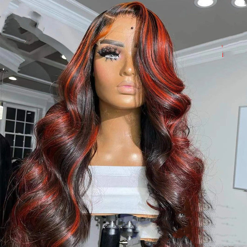 Lace Frontal Red Highlight Wig - Eve's High Fashion LLC