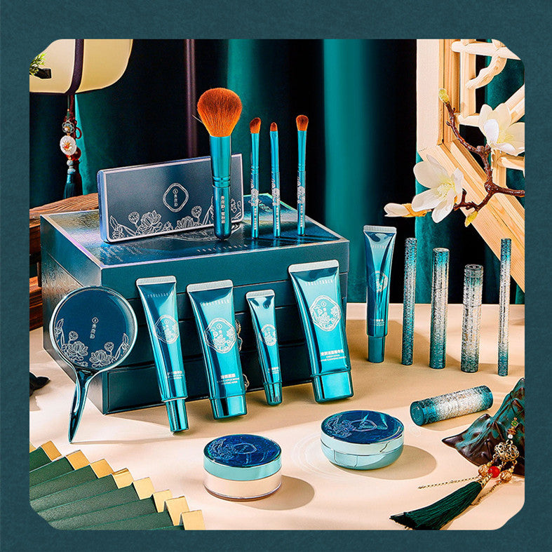 18Pcs Green Lotus Makeup And Skin Care Set - Eve's High Fashion LLC