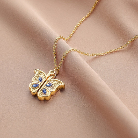 Diamond Photo Box Butterfly Necklace - Eve's High Fashion LLC