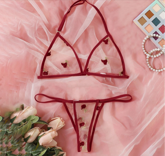 Sexy Bra and Thong Cherry Set - Eve's High Fashion LLC