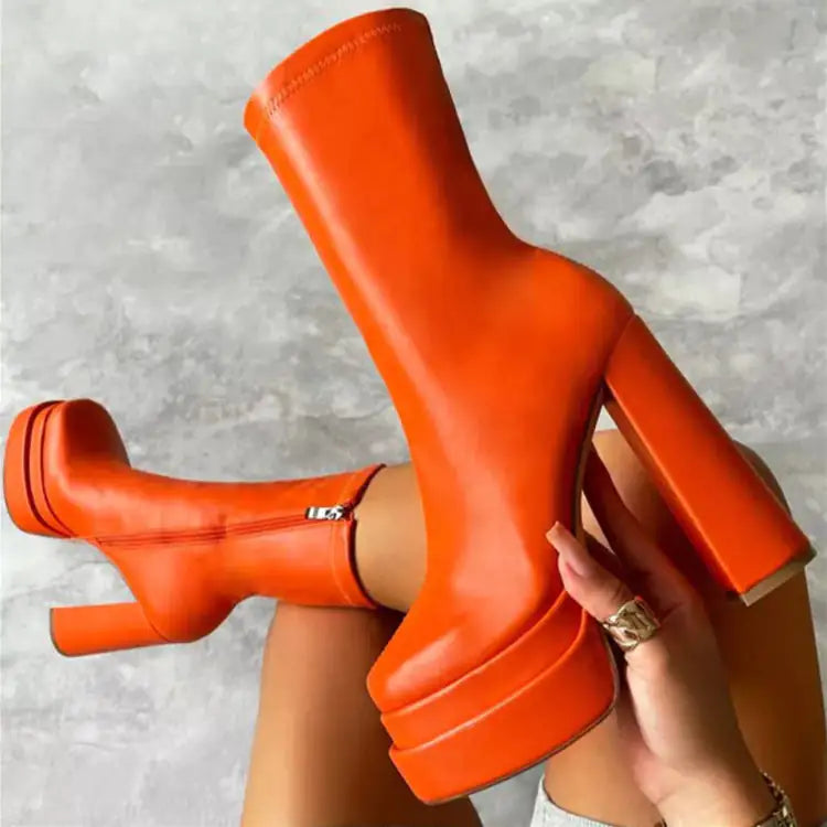 Daphne Platform Boots - Eve's High Fashion LLC