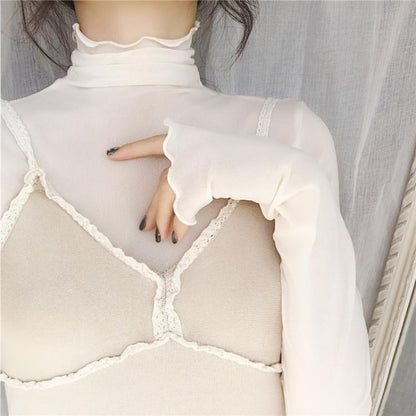 Middle Neck Slim Simple Yarn Top - Eve's High Fashion LLC