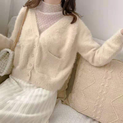 Polka Dot Perspective Lace Mesh Blouse - Eve's High Fashion LLC