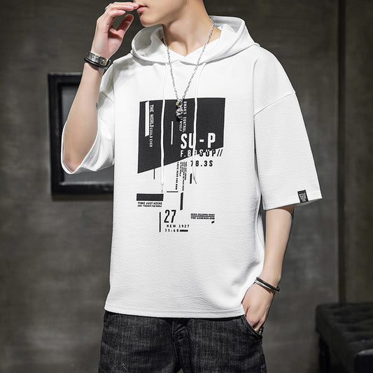 Casual Hooded Crew Neck Half-Sleeved Sweater - Eve's High Fashion LLC