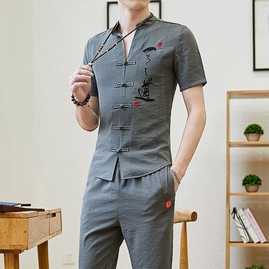 Men's Embroidered Shirt and Pants Set - Eve's High Fashion LLC