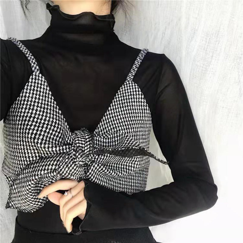 Middle Neck Slim Simple Yarn Top - Eve's High Fashion LLC