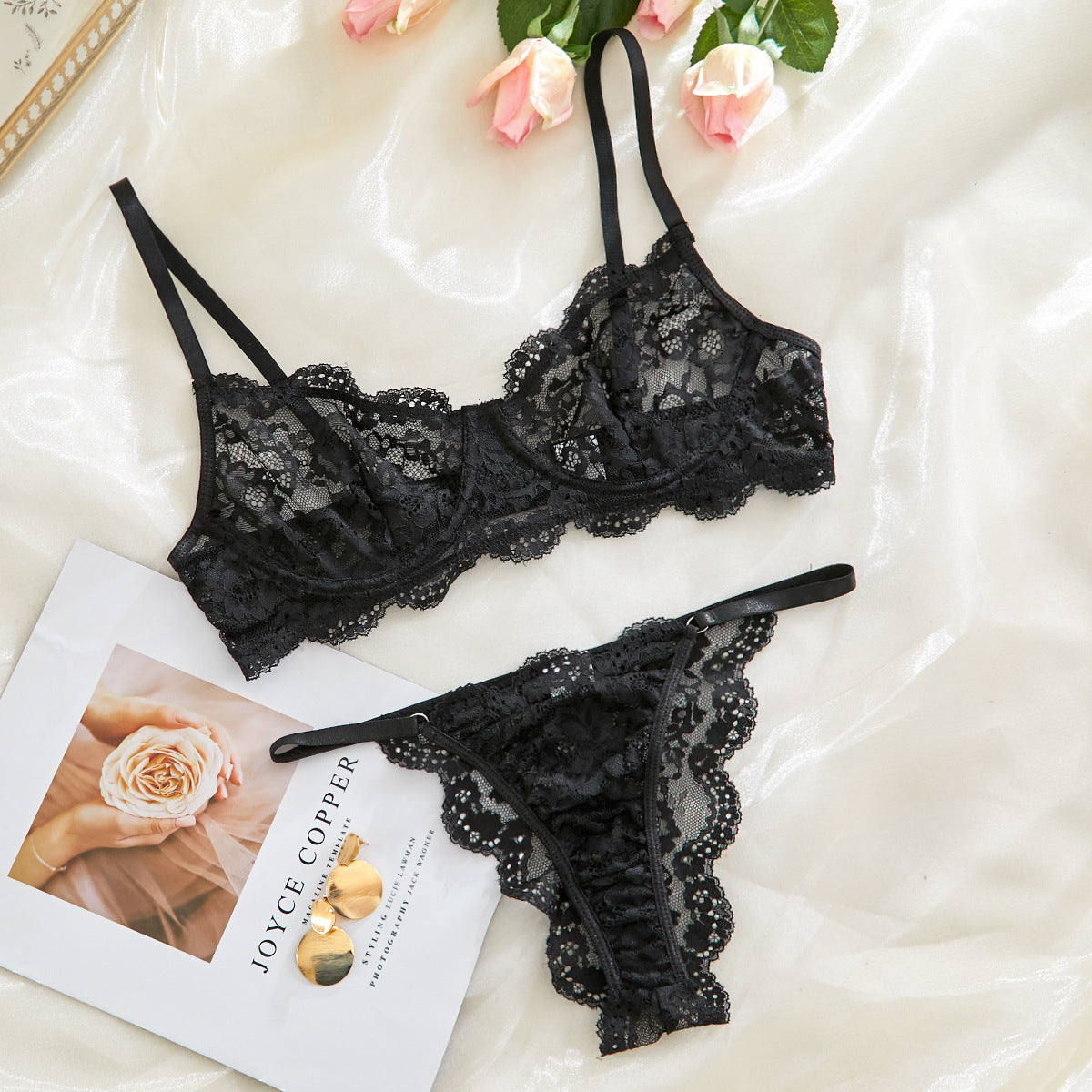 Strap Lace See-Through Undergarment Set - Eve's High Fashion LLC