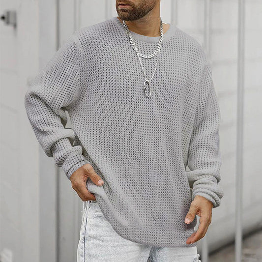 Long-Sleeved Crew Neck Casual Men's Shirt - Eve's High Fashion LLC