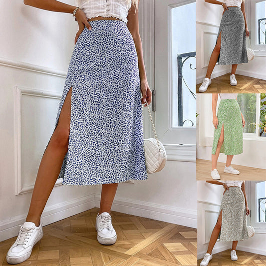 Floral Split Mid-Waist Skirt - Eve's High Fashion LLC