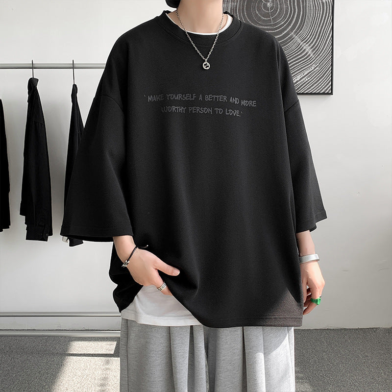 Men's Ice Silk Three-Quarter T-shirt - Eve's High Fashion LLC