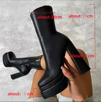 Daphne Platform Boots - Eve's High Fashion LLC