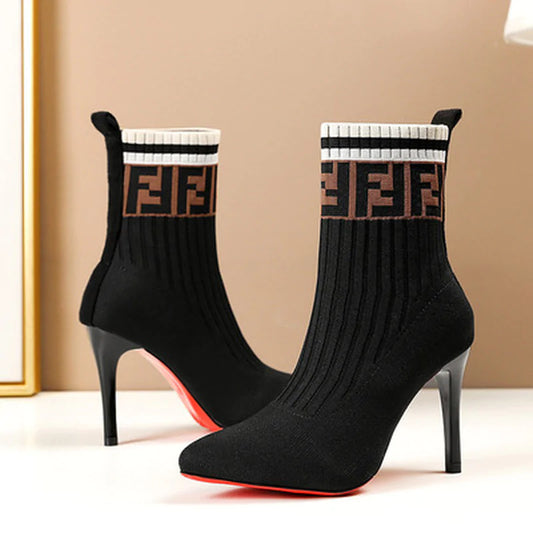 Ankle High Sock Heels - Eve's High Fashion LLC