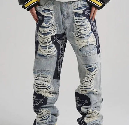 Men's Ripped Tassel Jeans - Eve's High Fashion LLC