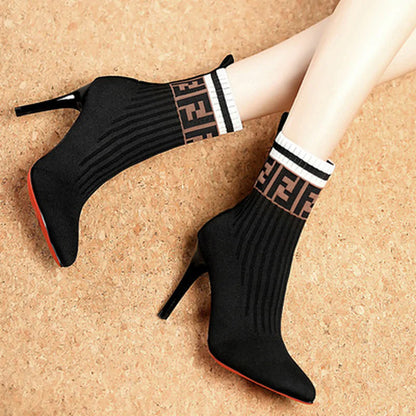 Ankle High Sock Heels - Eve's High Fashion LLC