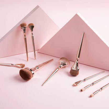 9Pcs  Gold Plating Makeup Brush Set - Eve's High Fashion LLC