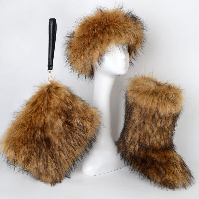 Imitation Fox Fur Women's Set - Eve's High Fashion LLC