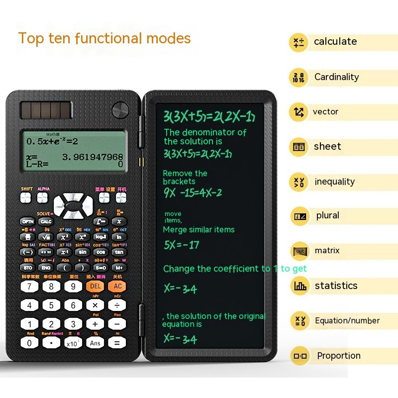 2 In 1 Foldable Scientific Calculators Handwriting Tablet Learning Function Calculator - Eve's High Fashion LLC