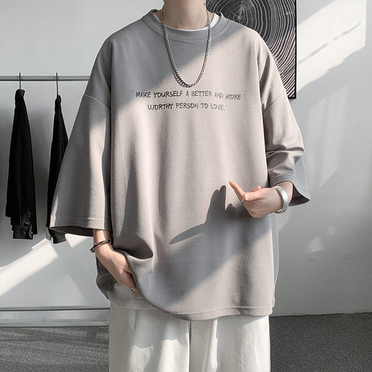 Men's Ice Silk Three-Quarter T-shirt - Eve's High Fashion LLC