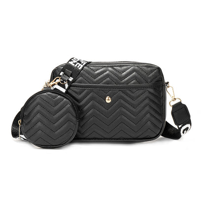 Wave Pattern Ribbon Cross Body Camera Bag - Eve's High Fashion LLC