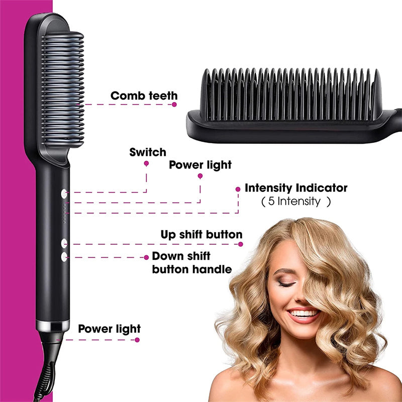 2 In 1 Electric Hair Brush/Straightener - Eve's High Fashion LLC