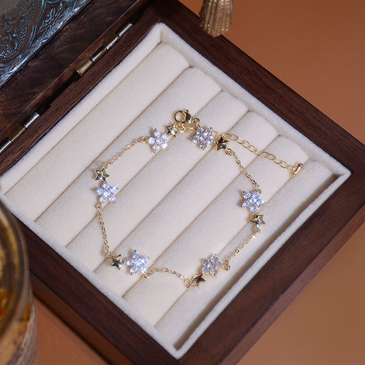Micro Inlaid Zircon Flower Bracelet - Eve's High Fashion LLC
