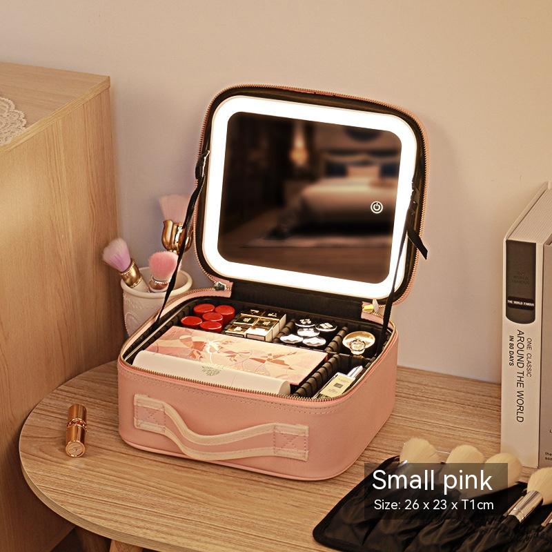 With Mirror And LED Light Cosmetic Bag Skin Care Storage Box - Eve's High Fashion LLC