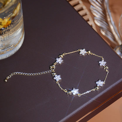 Micro Inlaid Zircon Flower Bracelet - Eve's High Fashion LLC