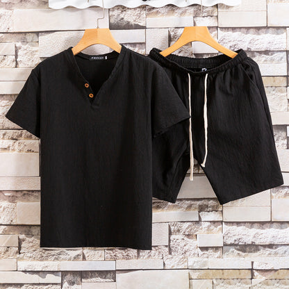 Men's Solid Color Two-Piece Set - Eve's High Fashion LLC