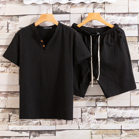 Men's Solid Color Two-Piece Set - Eve's High Fashion LLC