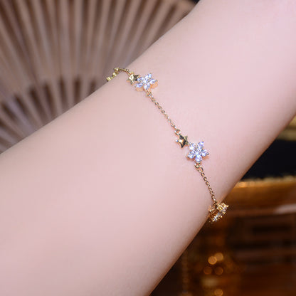 Micro Inlaid Zircon Flower Bracelet - Eve's High Fashion LLC
