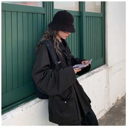 Oversized Cargo Jacket With Utility Pocket - Eve's High Fashion LLC