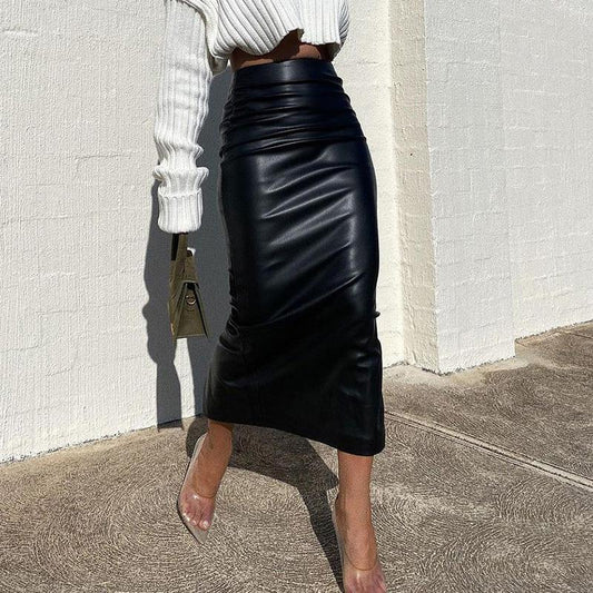 Women's Pu High Waist Skirt - Eve's High Fashion LLC