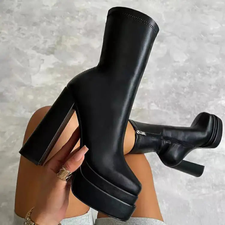 Daphne Platform Boots - Eve's High Fashion LLC