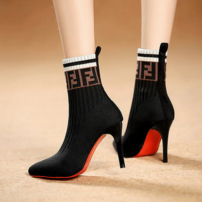 Ankle High Sock Heels - Eve's High Fashion LLC