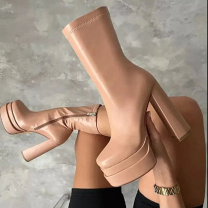 Daphne Platform Boots - Eve's High Fashion LLC