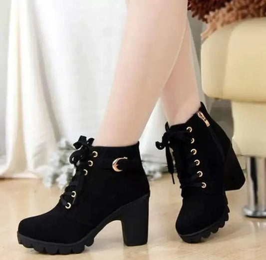 Autumn Winter Thick Heeled Boots - Eve's High Fashion LLC